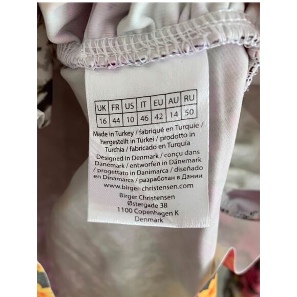 Rotate Birger Christensen Freja Top Floral Ruched Jersey Blouse US 10 UK 16 - Picture 5 of 8